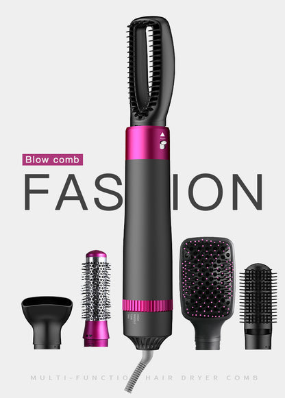 5-in-1 Hot Air Comb Curler Hair Dryer With 3 Speed Adjustment Styling Comb US Standard