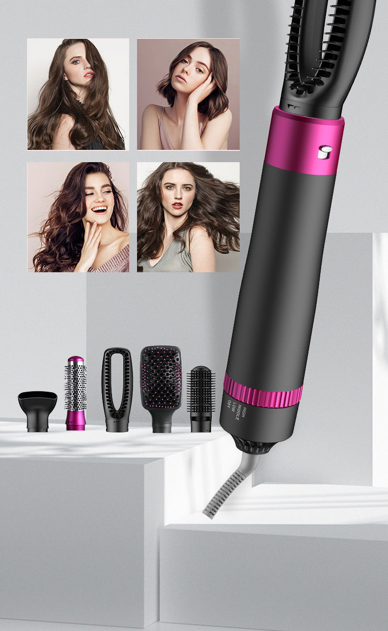 5-in-1 Hot Air Comb Curler Hair Dryer With 3 Speed Adjustment Styling Comb US Standard
